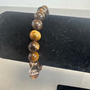 Cape Diablo “BRAVE” Tiger’s Eye Stretch Bracelet – Handmade Gemstone Beads New
